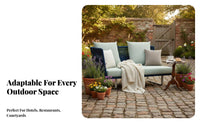 4 Pieces Waterproof Sofa with 2 Armchairs and Table Water-Resistant Outdoor Furniture All-this setather Patio Conversation Set Easy Maintenance for Hospitality Industry, Business Owners, Balcony, Terrace, rearyard, waterside