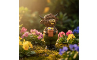 Scottish Cow Statue with Flowerpot | Adorable, Whimsical, Scottish cow Figurine, for Garden