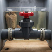 Aquarium Gate Valve Red Handwheel PVC Gate Valve