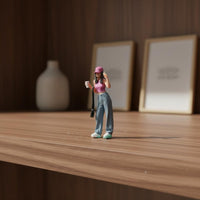 1/64 Scale Hand Painted Figure Realistic Details 1:64 Girl Figurine Delicate Craftsmanship Painted Miniature Figure