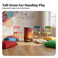 Early Music Education children's Floor Drum Develops Rhythm Sense Patterned Samba Drum Easy to Play Percussion Instrument Supports Fine Movement Skills for Preschoolers, Toddlers, Educators, Preschool, Classroom, Playroom, Family Activities