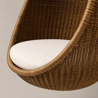 Black Metal Hanging Egg Chair, Bamboo Swing Chair for Kids with Stand, Indoor Outdoor Hammock Chair for Garden Patio, 75x75x195cm