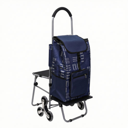 Shopping Cart with Seat Portable for Apartments, Seniors, Shoppers