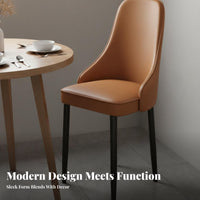 Sturdy Carbon Steel Frame Modern Upholstered Dining Chair Space Saving Upholstered Dining Chair High-Density Foam Cushion Household Furniture Ergonomic Design for Restaurant Owners, Small Families, Office Managers, Hotel, Living Room, Home