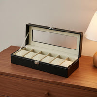 PU Leather Watch Box Soft Soft Lining Watch Storage Box Metal Clasp for Men