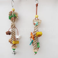 鹦鹉鸟玩具 藤编玩耍串 鸟笼挂饰木质墨鱼骨磨牙解闷用品厂家直供.