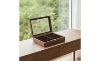 Sunglasses Organizer with Glass Lid 8-Compartment Sunglasses Organizer for Desk