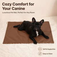 Breathable Dog Cooling Mat, Pet Cooling Mat for Hot Summer, Washable Milk Tea Brown Synthetic Fabric Mat, for Sofa, Car, Travel