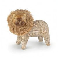 Lion Figurine Textured Tabletop Figurine with Wood-Like Finish Decorative Decor for Bookshelf
