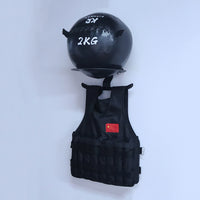 Wall-Mounted Medicine Ball and Weighted Vest Rack