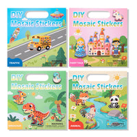 DIY Mosaic Sticker Art Kit for Kids - Animals, Dinosaurs, Fairy Tales, Transportation