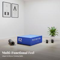4 Pieces Stackable Foam Plyo Box Set Adjustable Height Soft Plyometric Box Shock-Absorbing Long-Lasting Construction