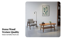 Unrestricted Form Coffee Table Double-layer Storage Kidney-shaped Accent Table Retro Wooden Construction Unique Shape Suitable for Homeowners Living Room Home Decoration