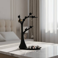 Plum Blossom Design Jewelry Tree Stand Decorative Tree Branch Jewelry Holder Multi-Functional Bracelet Holder Stand Tangle-Tangle-Proof Storage for Women, Girls, Vanity, Dresser Top, Entryway