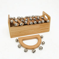 Wooden Hand Bell with Box Comfortable Grip Sleigh Bells Easy to Learn Instrument for Students, Classroom, Kindergarten, Music Therapy
