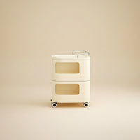 2-Tier Rolling Cart Compact 2 Tier Rolling Cart Multi-Functional Trolley for Bedroom, Nursery