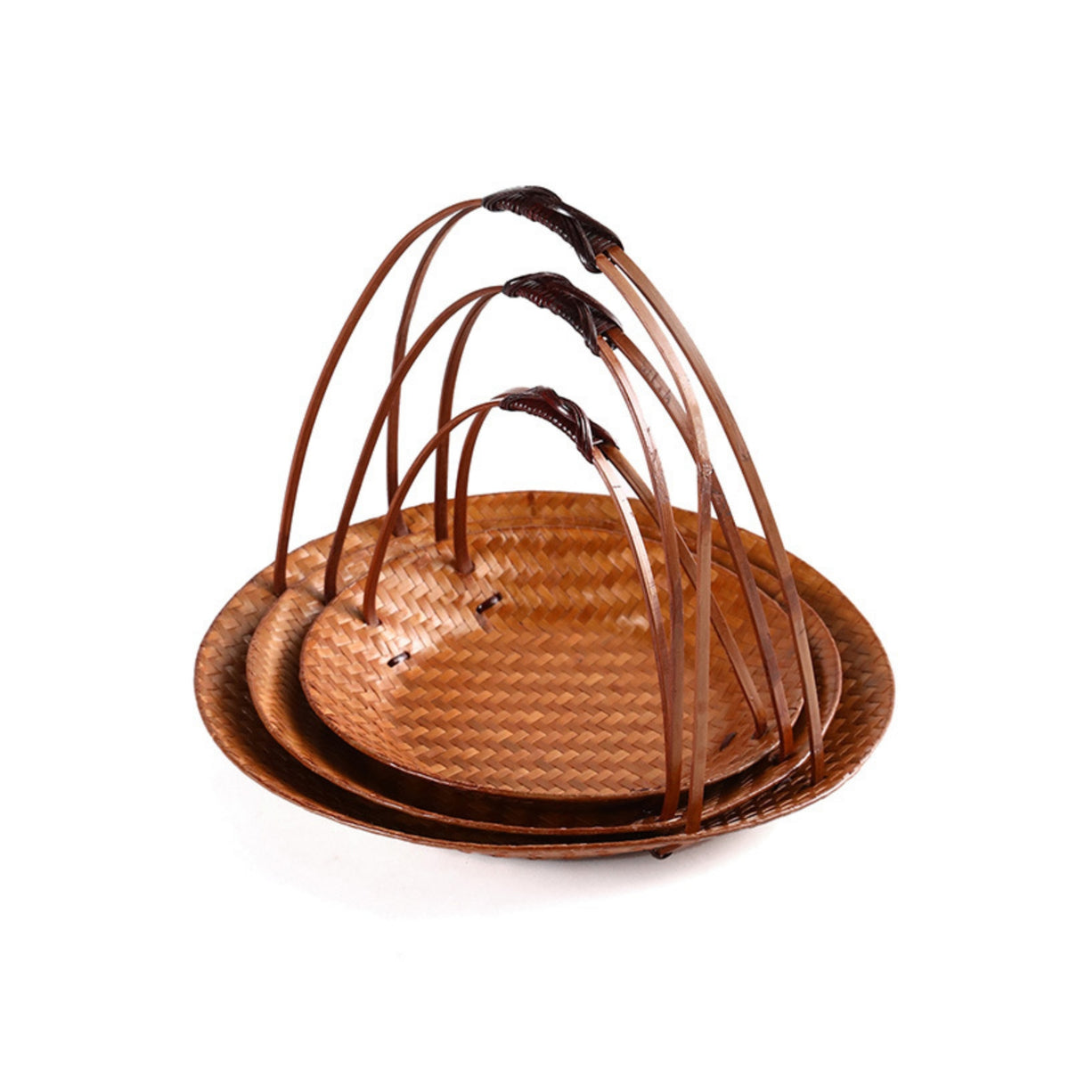 3 Pieces Serving Tray with Handle Portable Bamboo Serving Tray Lightweight for Hosts
