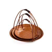3 Pieces Serving Tray with Handle Portable Bamboo Serving Tray Lightweight for Hosts