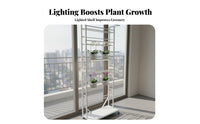 Adjustable Flower Stand 5 Tiered Plant Shelf Mobile with Wheels Sturdy Metal Construction Easy Assembly Suitable for Gardeners Balcony Living Room Sunroom