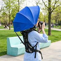 Adjustable Foldable Backpack-Mounted Umbrella Portable Handshands-Unencumbered Umbrella with Harness Wearable Rain Canopy with Shoulder Straps for Farmers, Hikers, Anglers, Farming, Outdoor Work, Hiking, Fishing