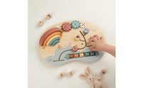 Wooden Busy Board Parent-Child Interaction Early Learning Toy Screen Sensory Play Item for Young Children