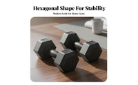 2 Pieces Hexagon Shaped Hexagonal Dumbbell Anti-Roll Design Hex Dumbbell Non-Slip Grip Hexagonal Hand Weight Long-Lasting for Children, Women, Beginners, Home, Workout, Gym