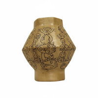 Hand Painted Tribal Vase Etched Texture Decorative Object Art Aesthetic