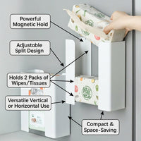 Dorm Room Tissue Box Holders for Home Organization, Refrigerator Side Paper Towel Organizer for Small Spaces, Split Design Mount