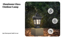 European Design Outdoor Pillar Lantern Waterproof Garden Column Lamp Weather Resistant for Courtyard, Pathway