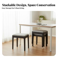 Stackable Padded Stool Minimalist Design Seating Furniture Multifunctional