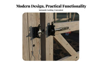 Weather Resistant Self Locking Gate Latch Padlock Compatible Automatic Gate Latch Easy Install Fence Door Lock Multi-Functional for Farmers, Pet Owners, Homeowners, Farm, Outdoor, Backyard, Garden