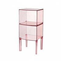 Transparent Design Clear C-Table Nordic Aesthetic Nightstand Minimalist design Home Furnishing Multi-Functional for Apartment Dwellers, Homeowners, Living Room, Bathroom, Small Spaces, Entryway