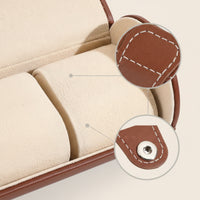 Faux Leather Watch Roll Portable Watch Storage Case Padded Organizer Cushioned for Dresser