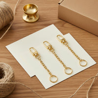 60 Pieces Gold-Tone Keychain Charm Natural Twine Crab Clasp Connector