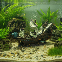 Fish Tank Sailboat Wreck Realistic Design Pirate Shipwreck Ornament Sunken Ship Decoration