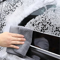 Microfibre Cloth and Microfibre Towel, Suede Car Cleaning Cloths for Paint and Glass, 450g Microfibre Towel with High Absorbency, Grey, 1pc