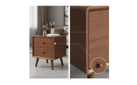 Nightstand with Open Storage Compact Nightstand with Drawers Stable for Bedroom
