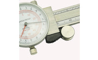 Double Pointer Dial Caliper Double Scale Stainless Steel Vernier Caliper for Engineers, Mechanics, Machine Shop