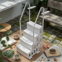 Freestanding Pool Stairs Non-Slip Pool Stair Unit Yard Equipment
