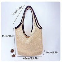 Woven Straw Tote Summer Style Straw Tote Bag Natural Material