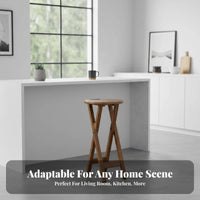 Padded Round Stool Foldable Portable Seat Space-Saving for Indoor Use, Dorm Room