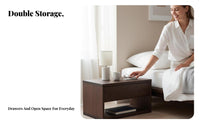 Bedside Cabinet with Drawer and Shelf Minimalist Design for Homeowners, Couples
