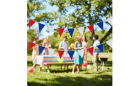 5 Meter Garland Burlap Triangle Banner Boho Burlap Pennant Garland Easy to Hang Linen Bunting Flag for Kindergarten