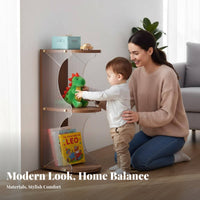Fluted Door Nightstand Large Capacity Storage Cabinet semi-transparent Panels