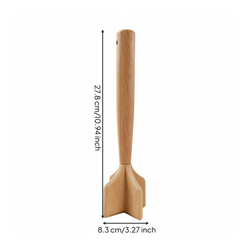 Wooden Potato Masher Broad Head Beech Wood Masher Hanging Hole