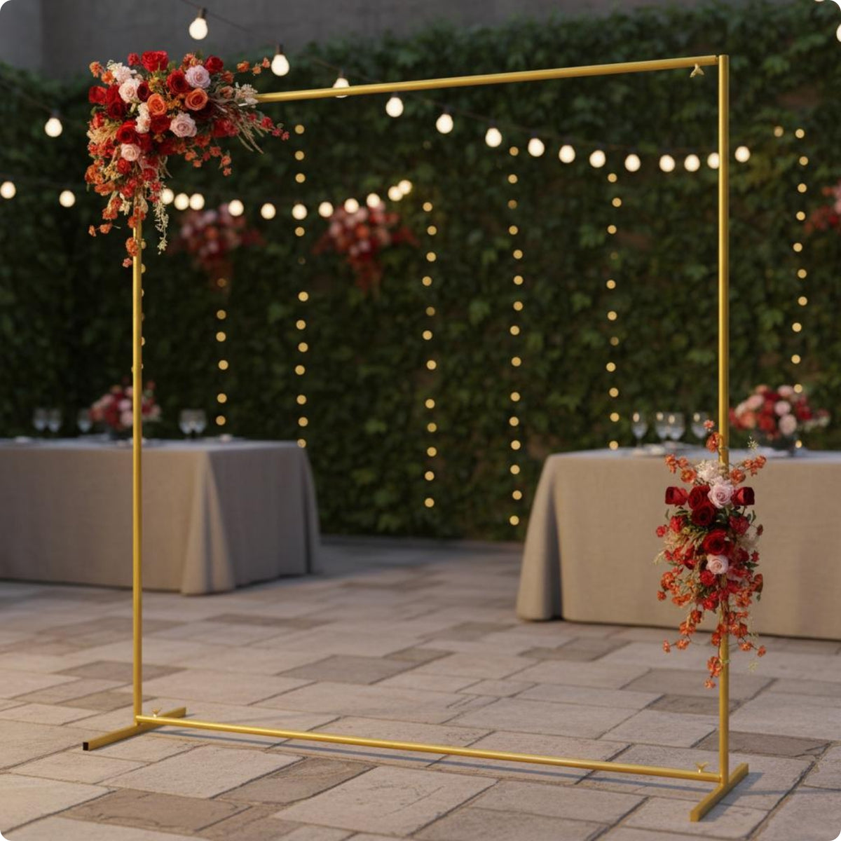 Gold Square Arch Stand Easy to Assemble Gold Arch Stand Sturdy for Party