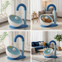 Woven Cat Scratching Bed Paper Rope Cat Tree with Bed Soft Activity Centre Soft for Cats, Kittens, Living Room, Bedroom
