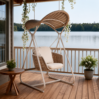 Hanging Chair Single Person Outdoor Waterproof Aluminum Alloy Garden Swing With Cushion