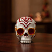 Hand-Painted Skull Ornament Freestanding Tabletop Skull Compact Decor Miniature for Collectors