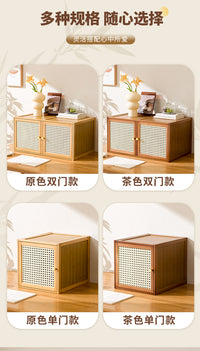 Bamboo Storage Cabinet with Vintage Style